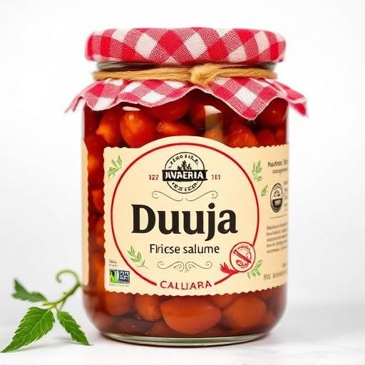 A jar of Nduja, a spicy spreadable pork salume from Calabria