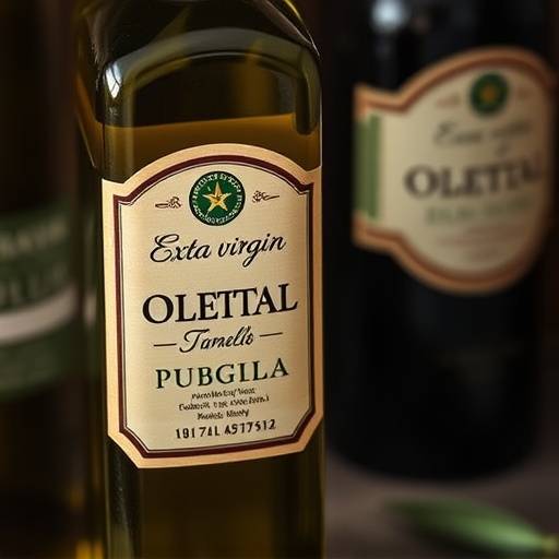 Bottle of extra virgin olive oil from Puglia