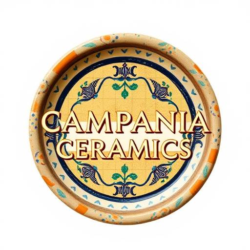 Logo of 'Campania Ceramics', displaying handcrafted pottery