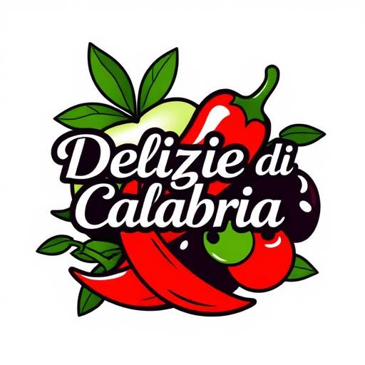 Logo of Delizie di Calabria, featuring a stylized image of chili peppers and olives