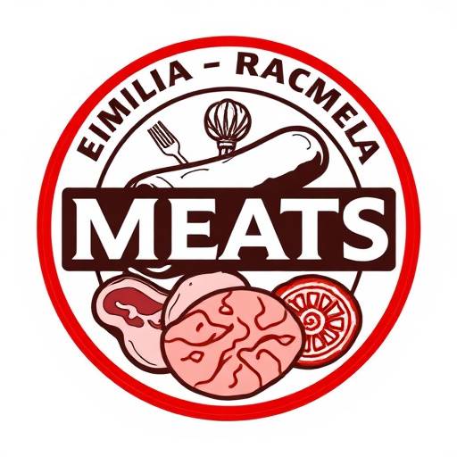 Logo of 'Emilia-Romagna Meats', displaying Prosciutto di Parma and Mortadella